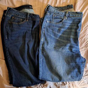 2 - Pairs Women's Old Navy Size 18 Jean Lot Bundle Kicker Boot Cut Boyfriend